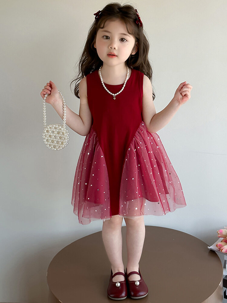 Red Lace Polka Dot Dress For Girls - Cute Childrens Fashion Party Dress |  Lazada Singapore
