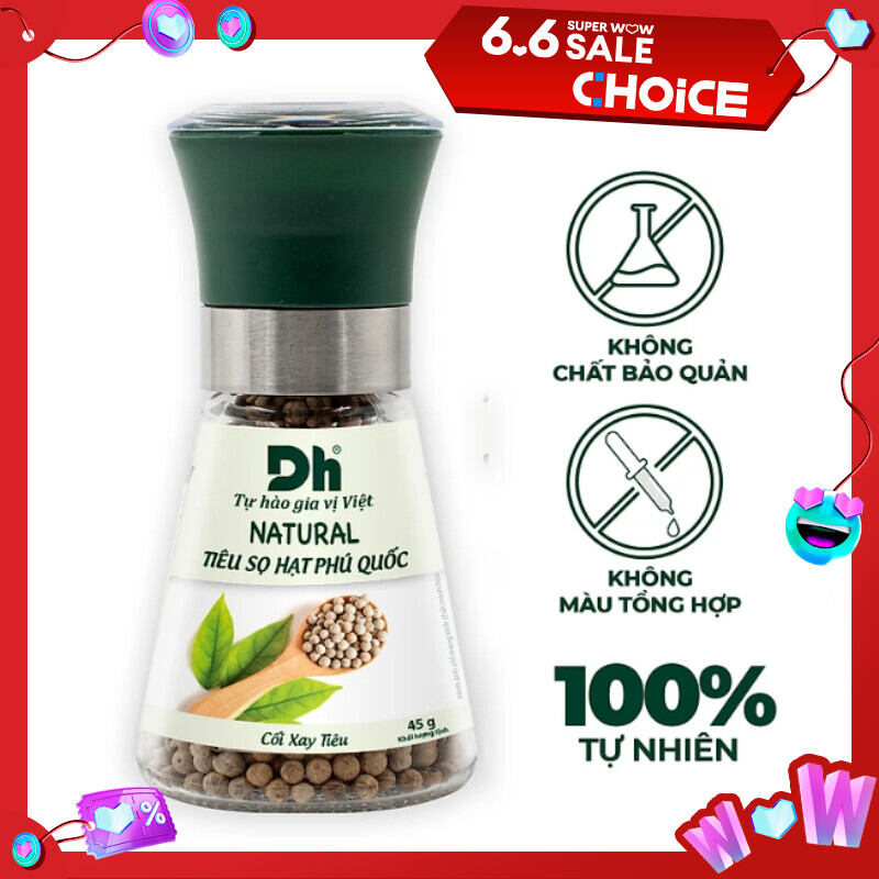 Tiêu sọ hạt phú quốc - nắp cối ceramic 45gr dh foods