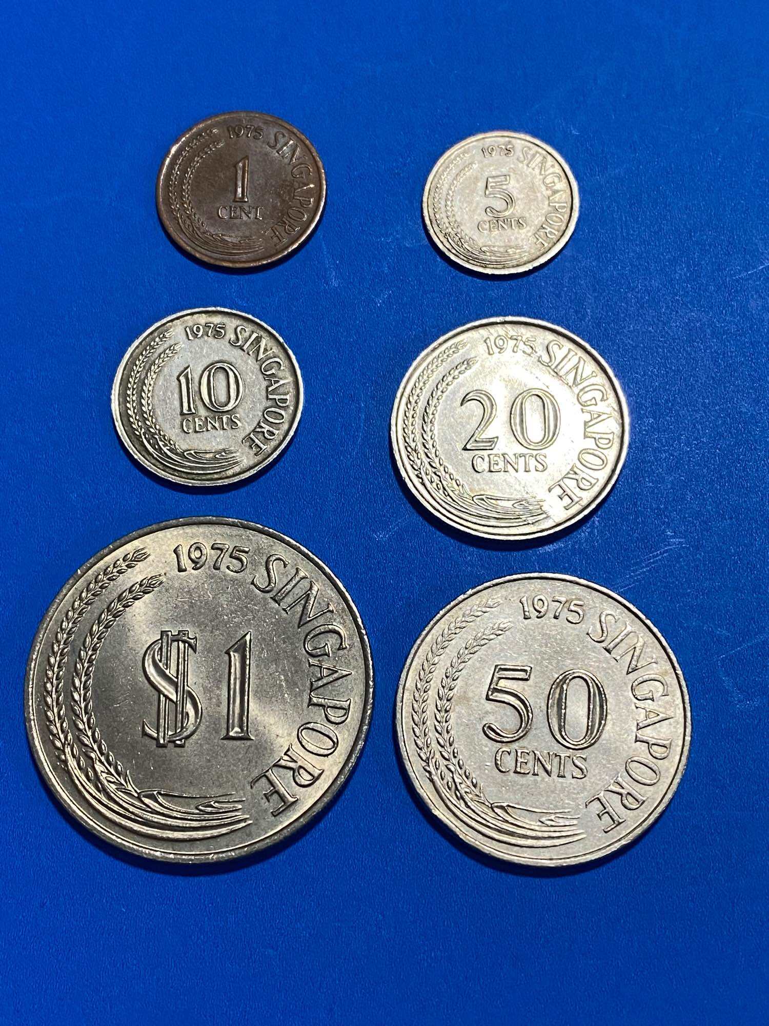 1975 Year of Rabbit Singapore 1c to $1 Merlion dollar coin set | Lazada  Singapore