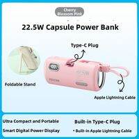 WEKOME | Airplane Approved Slim Mini Portable Charger Built-in Cable and Stand Quick Charge Power Bank
