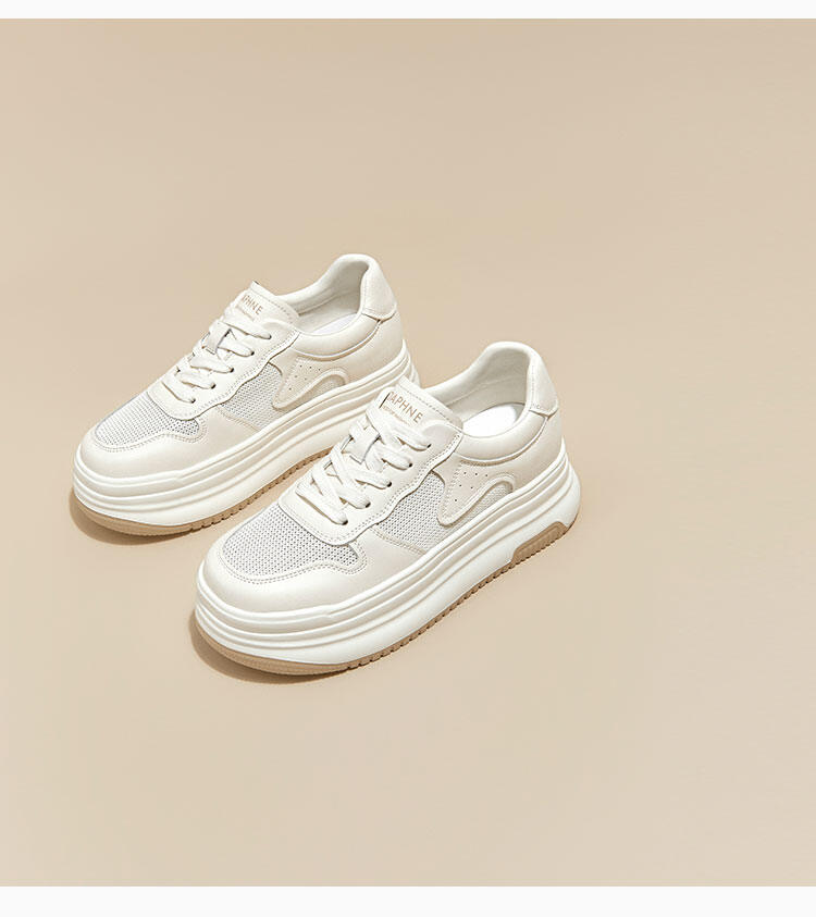 Daphne Trendy Thick Bottom Casual White Shoes Spring 2025 Women's Versatile Comfortable Heightening Fashionable Flat Shoes · v12