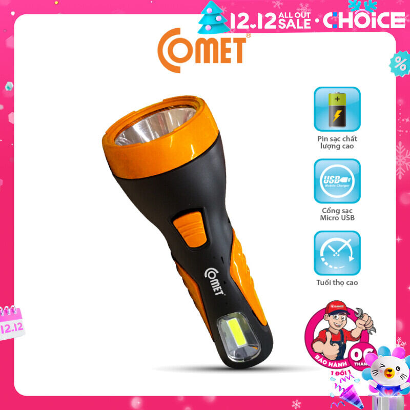 Đèn Pin Sạc Led Comet CRT254 2W đa năng - Hàng Chính Hãng