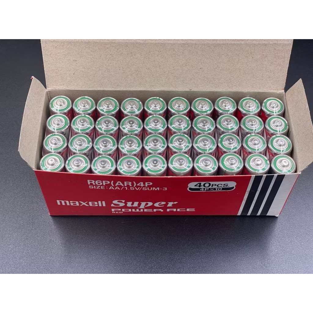 40pcs Maxell Super Heavy Duty, Maxell Super Power Ace Red Black AA / AAA Shrink Pack. 