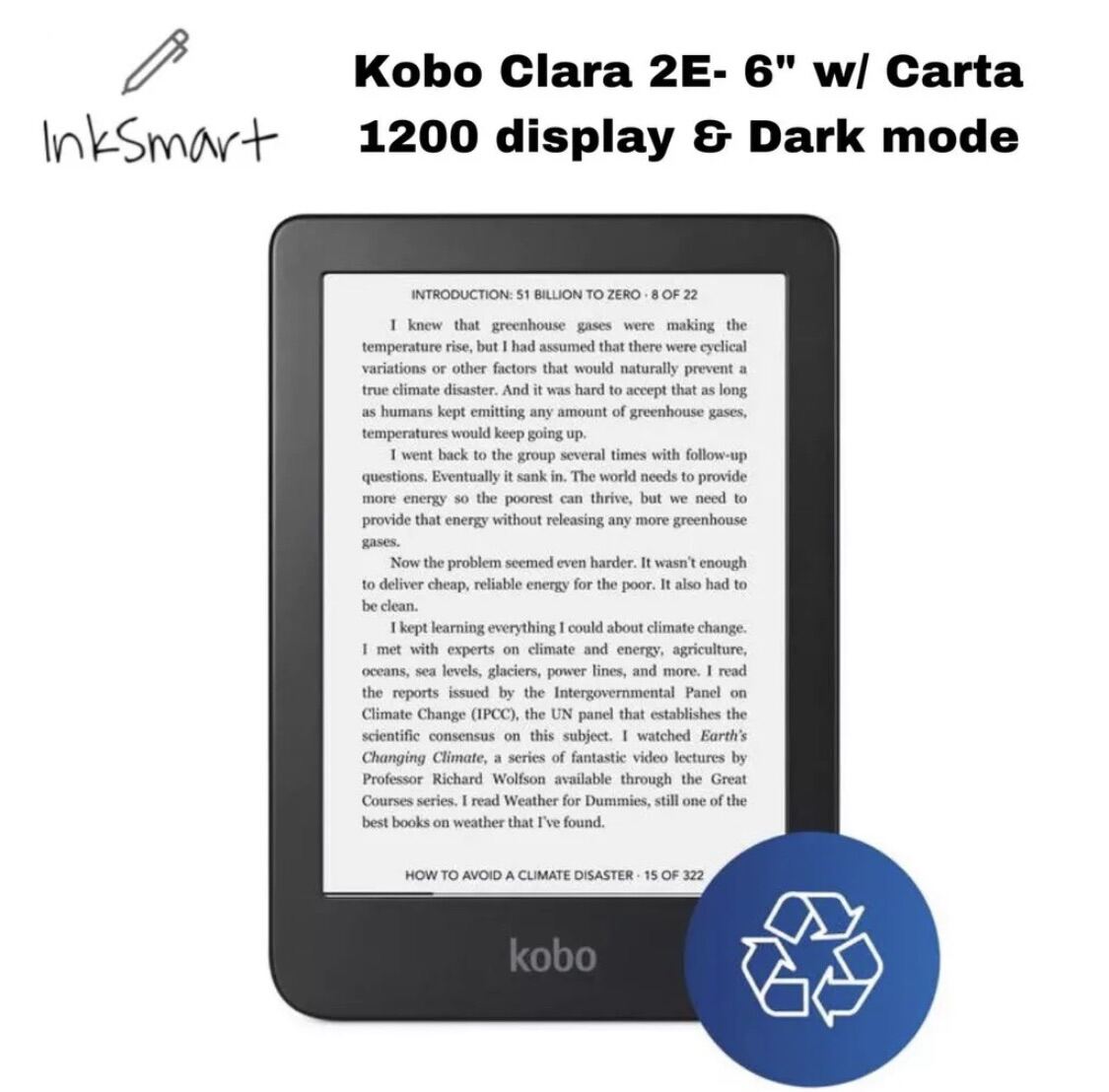 [eReader] Kobo Clara 2E 6" w/ Carta display (1448x1072) with Dark