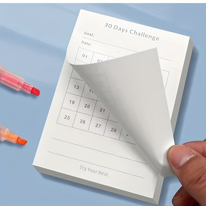 1pc Minimalist Productivity Planner & Habit TrackerSelf-Adhesive Daily Goal sheet with Calendar Layoutfor OfficeStudents