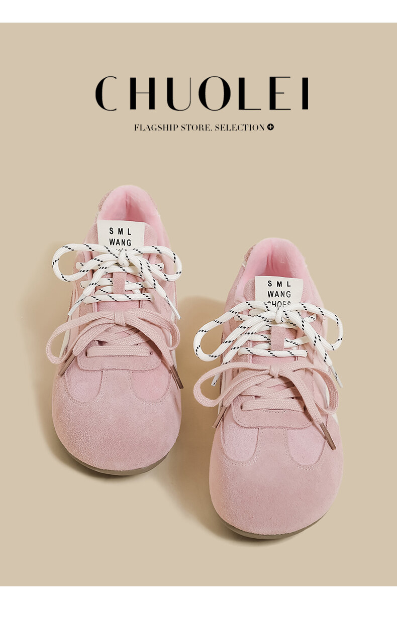Sepatu Wanita Birkenstock Pink Kasual Sporty Dequan Musim Semi 2025 Gaya Baru Roti Kecil Musim Gugur Musim Dingin Jelek Lucu Sepatu Santai