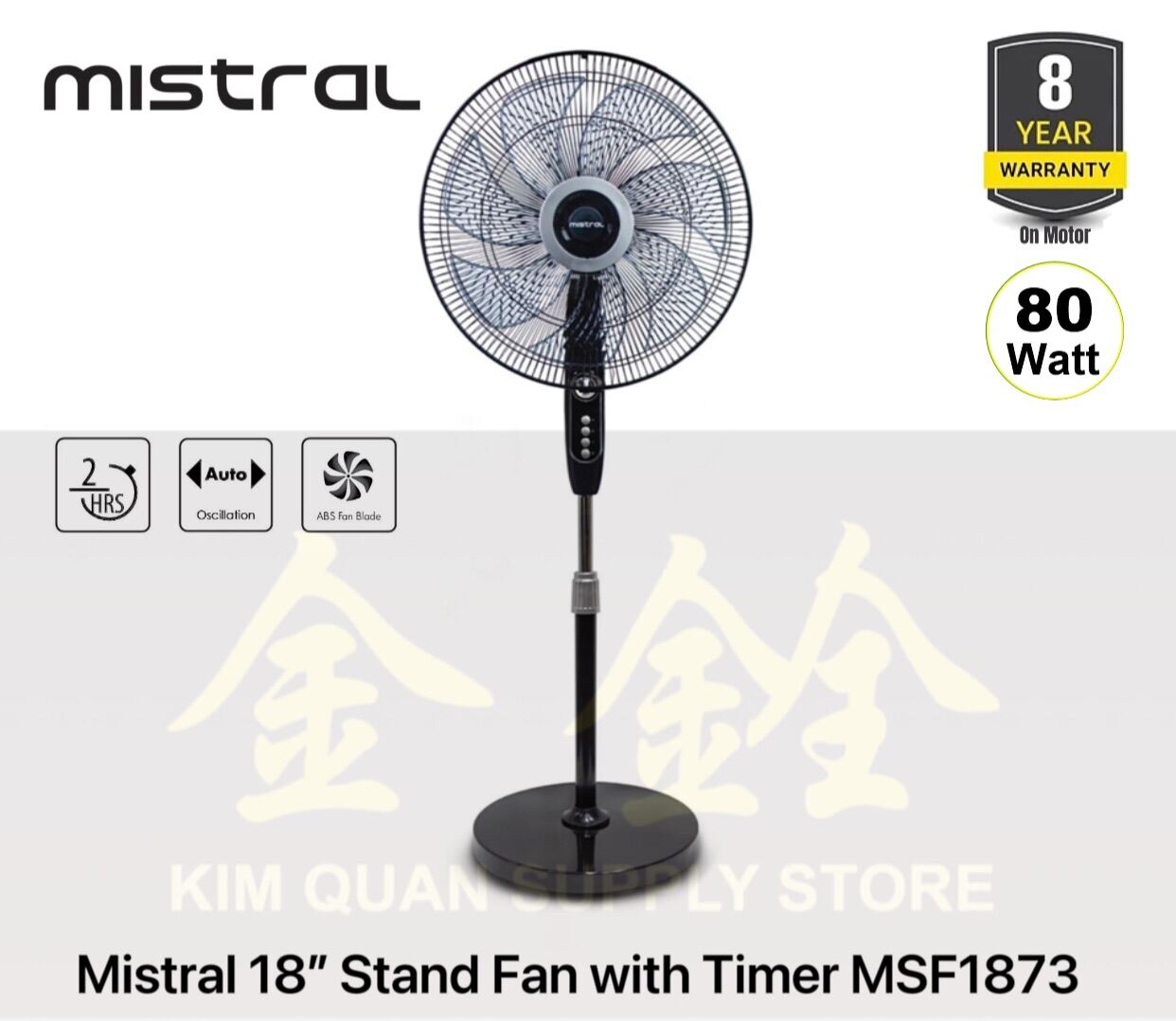 Mistral 18” Stand Fan (Timer) MSF1873 | MSF 1873 [Eight Years Motor ...