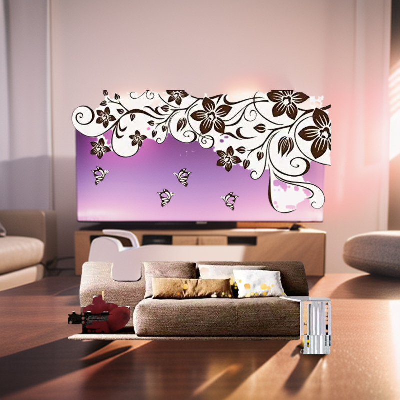 Wall Sticker Brown Flower Vine DIY Wall Sticker Decor For Home. 