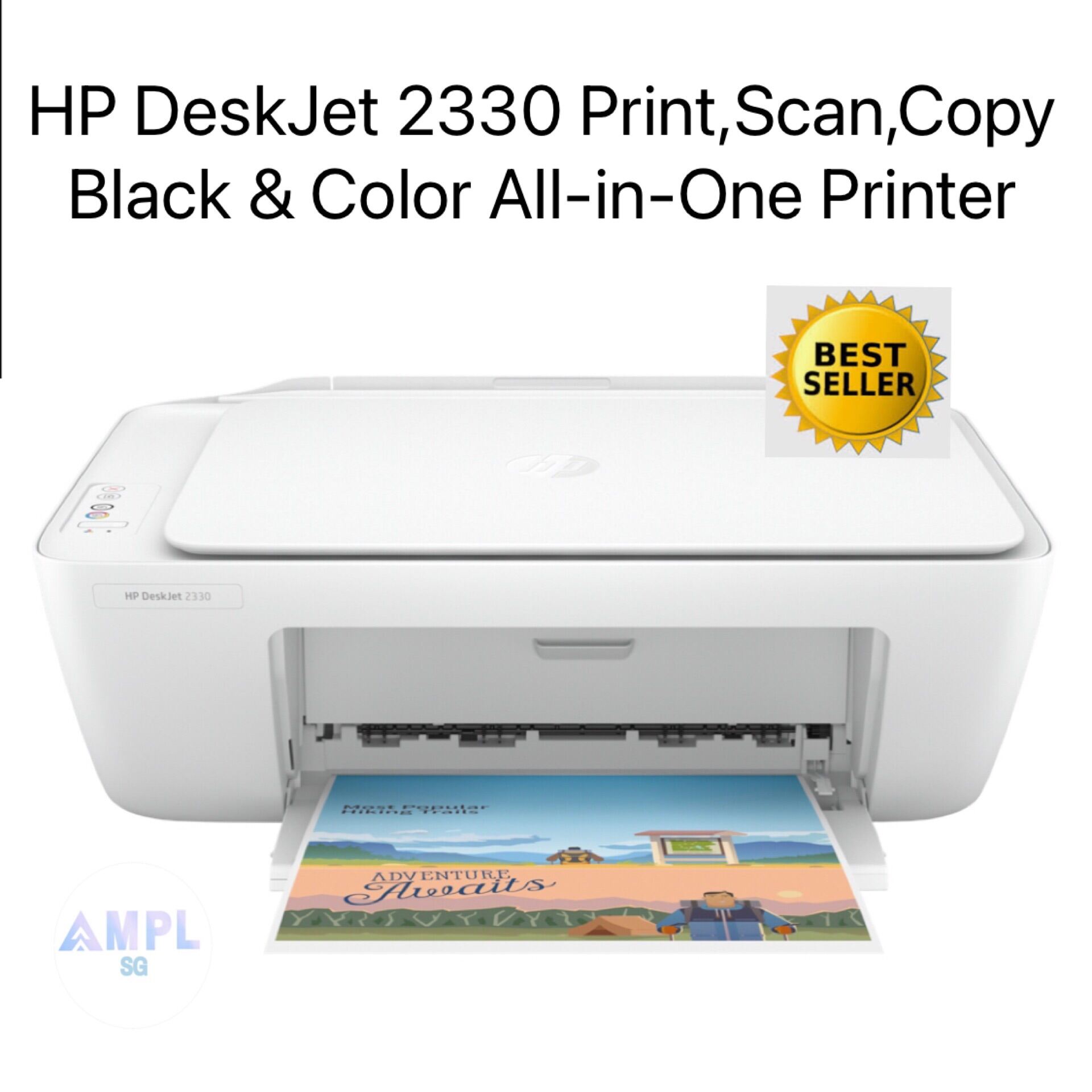 HP 2330 DeskJet Color Printer - Print/Copy/Scan (Orderable ink HP 67,67XL,67XXL) One-year warranty by HP Direct Singapore