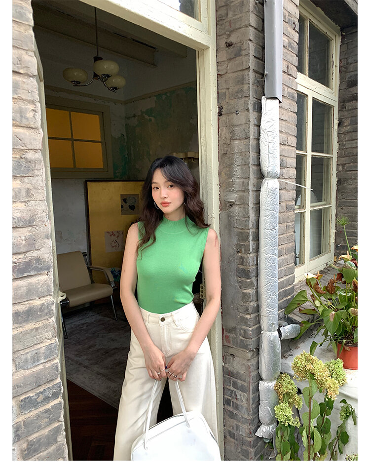 Wine Noon [Xixi] Hong Kong Style Retro Autumn High Waist Slim-Fit Wide-Legged Pants Micro-La Mop Pants White Denim Female · v2