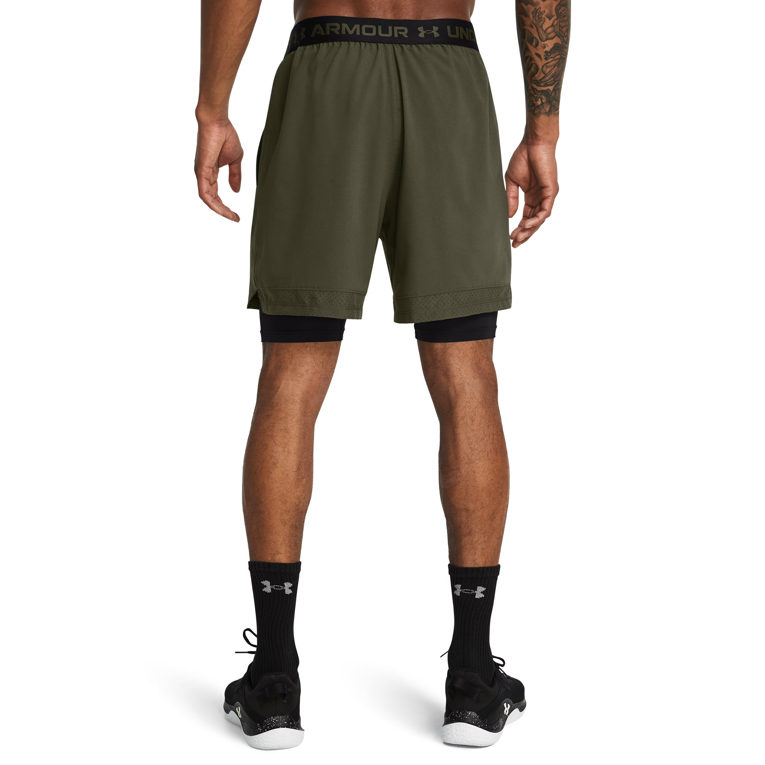 Under Armour Men's UA Vanish Woven 2-in-1 Shorts - GREEN (390) · v3