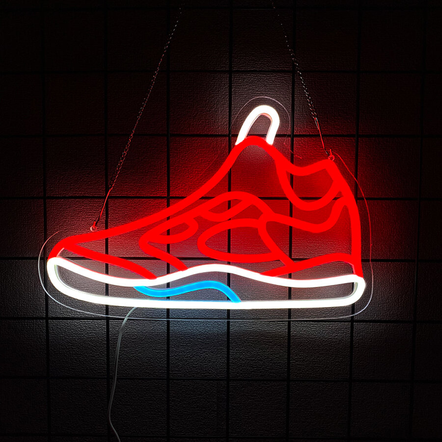 Sneaker Neon Signs for Wall DecorLED Sports Shoe Neon Lights for Bedroom Man Cave Shop Home Party DecorUSB Powered