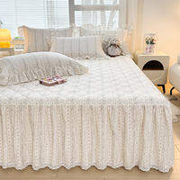 WUYINLIANGPIN | Pure Cotton Bed Skirt with Ruffle Edges and Padding