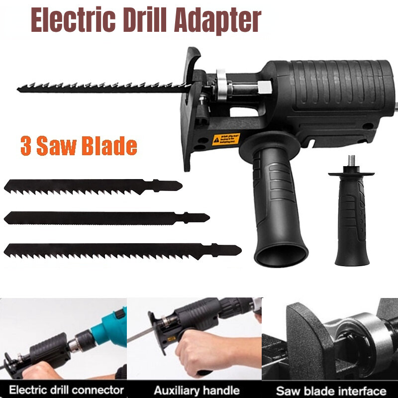 Portable Reciprocating Saw Adapter Electric Drill Modified Electric Saw Power Tool Wood Cutter Machine Attachment Adapter