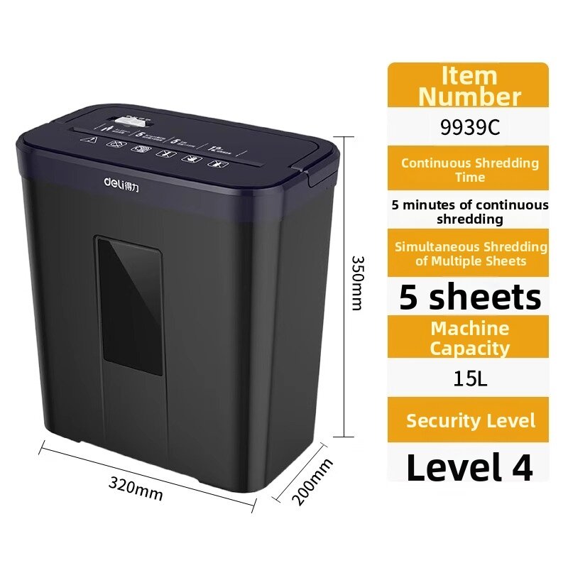 deli | Compact Hand-operated Paper Shredder for Office Use general