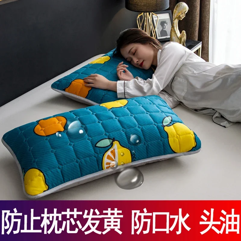 Waterproof Quilted Pillowcase Thicken a Pair Pillow Case Dormitory Large Adult 48 * 74cm Single Use Pillow Cover