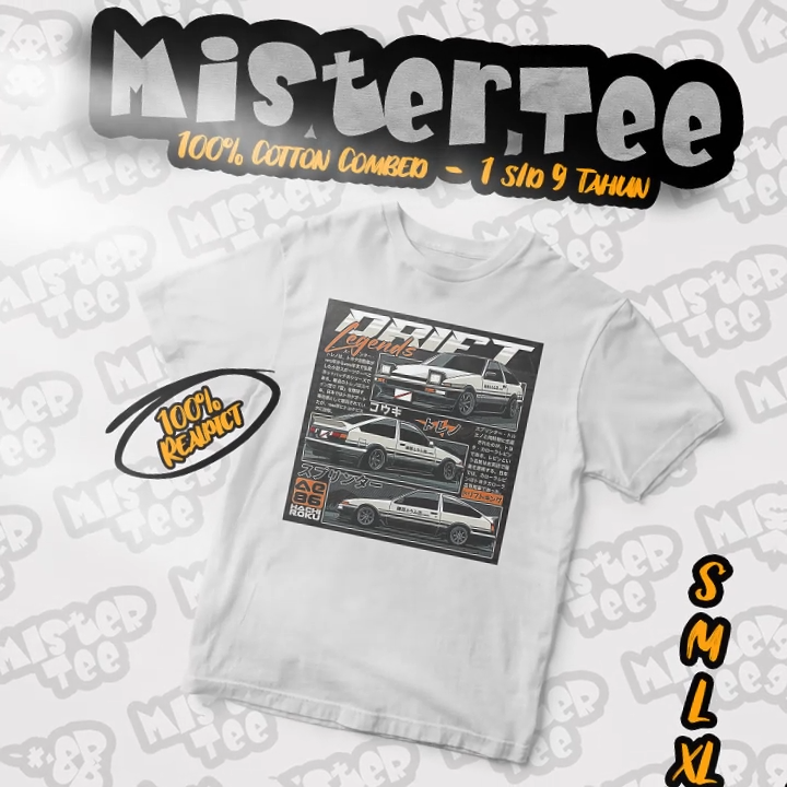MisterTee Baju Kaos Anak Premium Distro Mobil Drift JDM Toyota AE86 Laki-Laki & Perempuan Cotton Combed 1-9 Tahun (MT12)