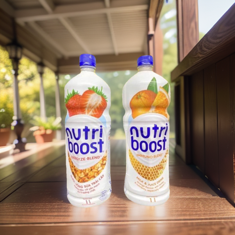 Combo 2 chai Sữa chua trái cây Nutriboost Coca-Cola chai 1 lít