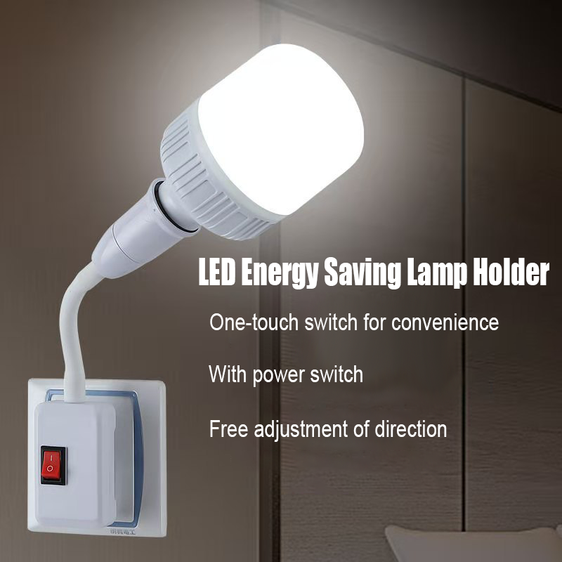 EU Plug Lamp Holder E27 Socket Lamp Bulb Holder Light Socket With Switch Energy Saving LED Table Lamp Led Base Lamp Base