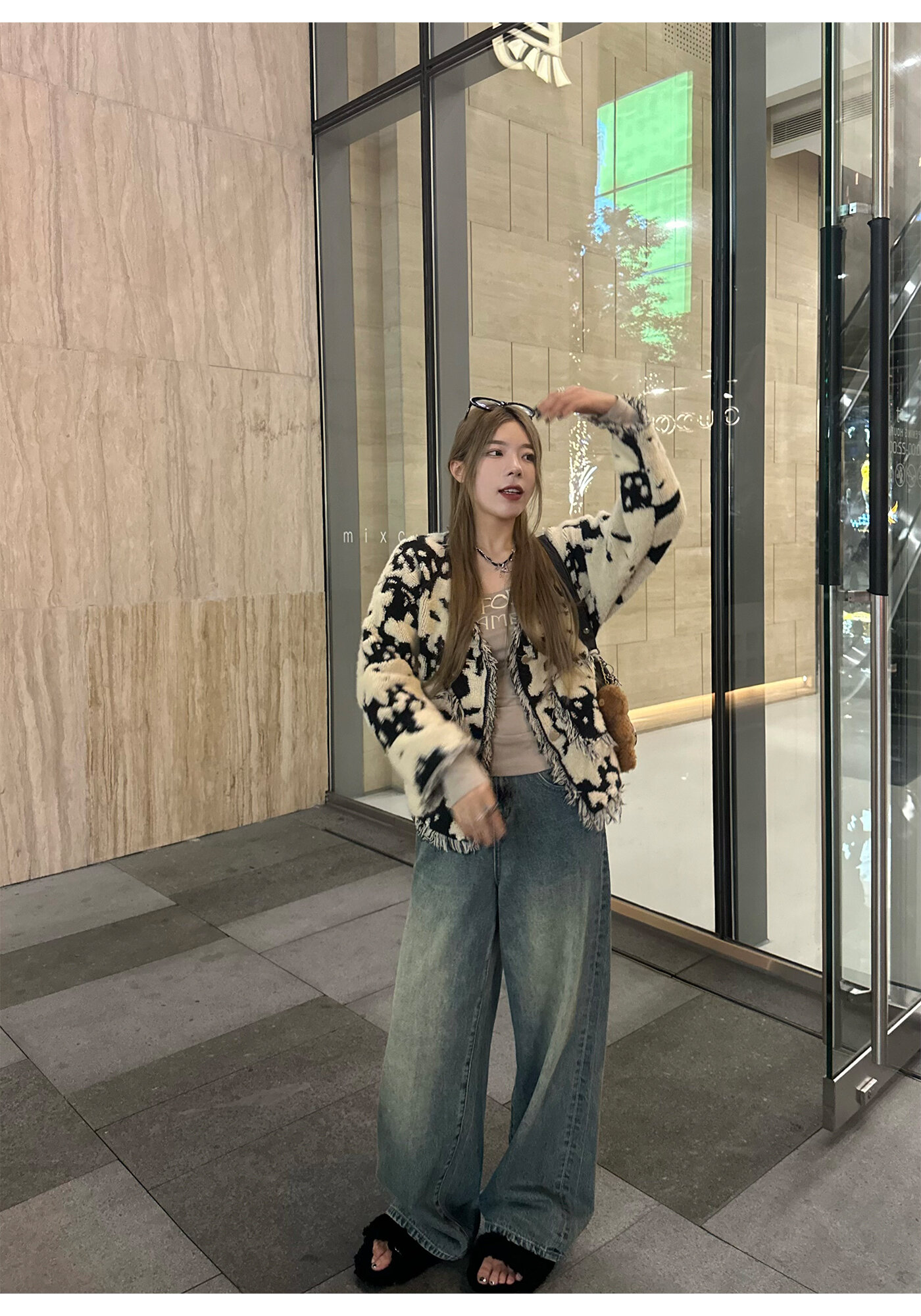 High Waist Wide Leg Jeans Women's Loose Fit Washed out Style Spring Autumn Denim Pants by LUU Peach Joy Slimming Effect · v2