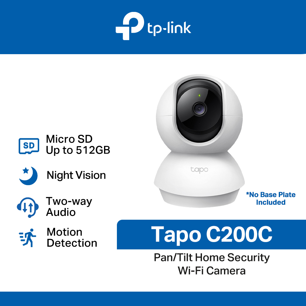 TP-Link Tapo C200C CCTV Camera - 1080p HD, Pan and Tilt, Night Vision, Motion Detection with 2 Way Audio ราคา 1,079 บาท*ส่งฟรี