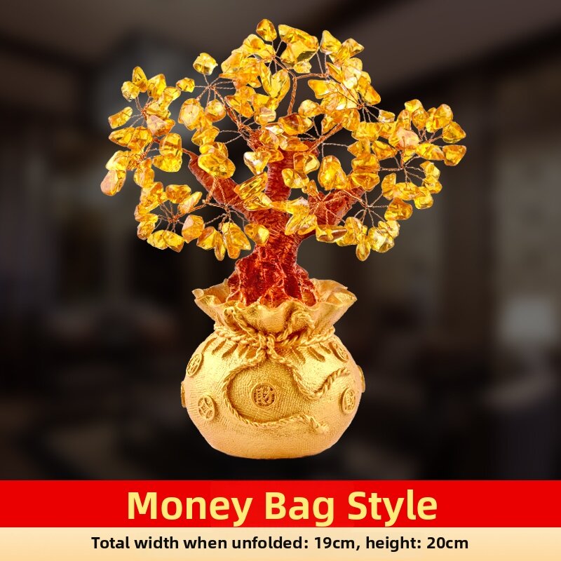 LINGFEI | Yellow Crystal Money Tree Decoration