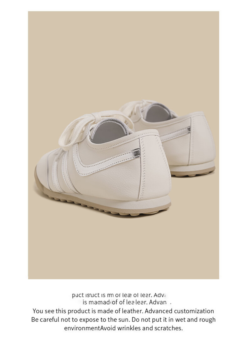 White Dequn Shoes Women's Casual Flat Bottom Sports Fashionable Spring Autumn New Style Versatile Dad Sneakers Comfortable Rubber Sole · v11