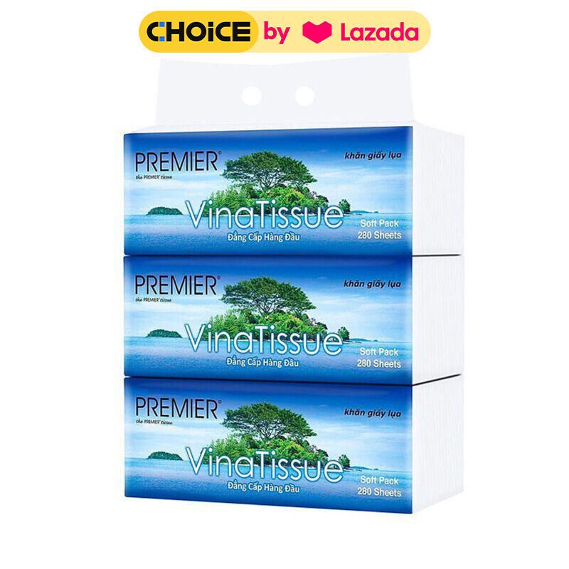 Lô 3 gói khăn giấy Vinatissue 280 tờ (280 tờ x 3)
