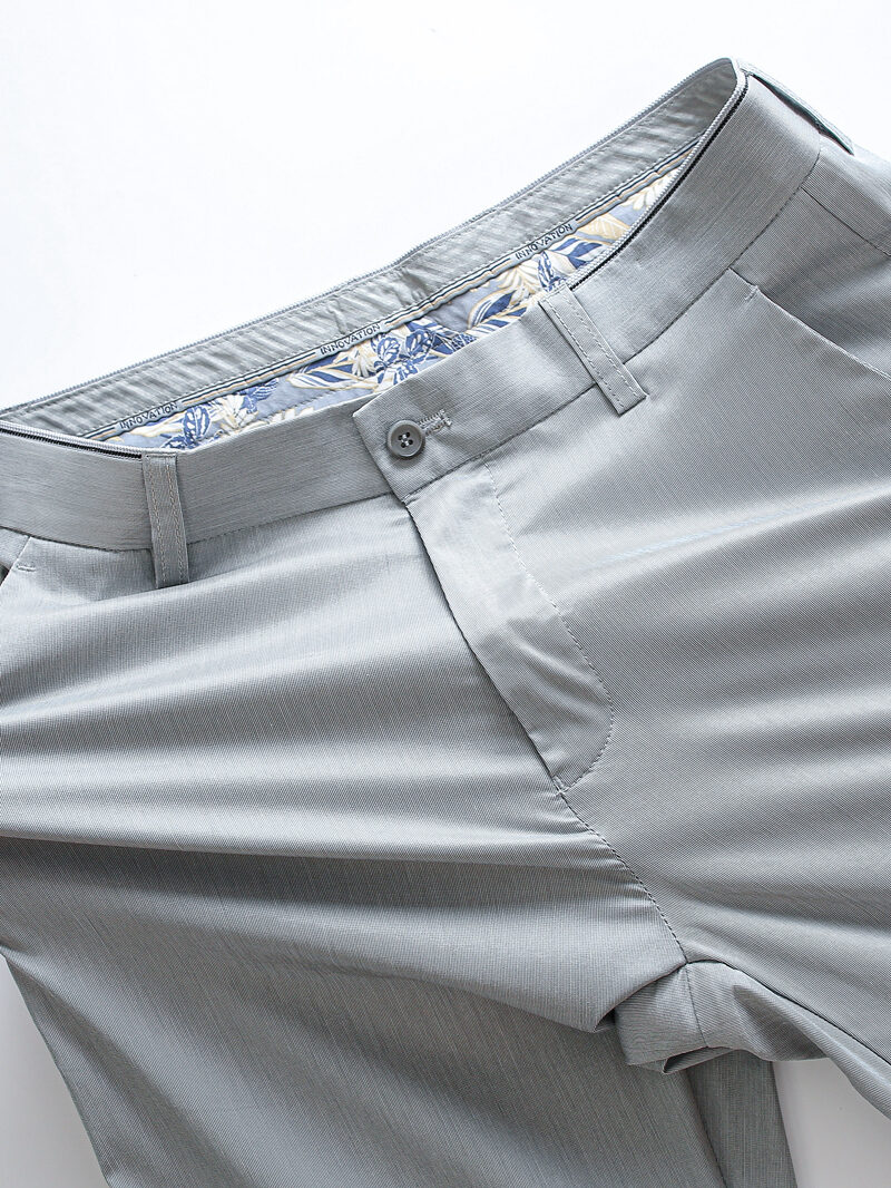 Tencel Cotton! Good quality! Export Cut Label Summer Men Thin Elastic Straight Breathable Business Casual Pants. 