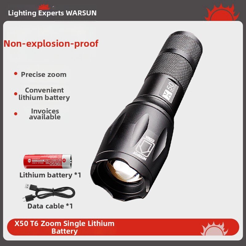 WARSUN | Rechargeable Ultra-Bright Long-Range Firefighter Waterproof Flashlight