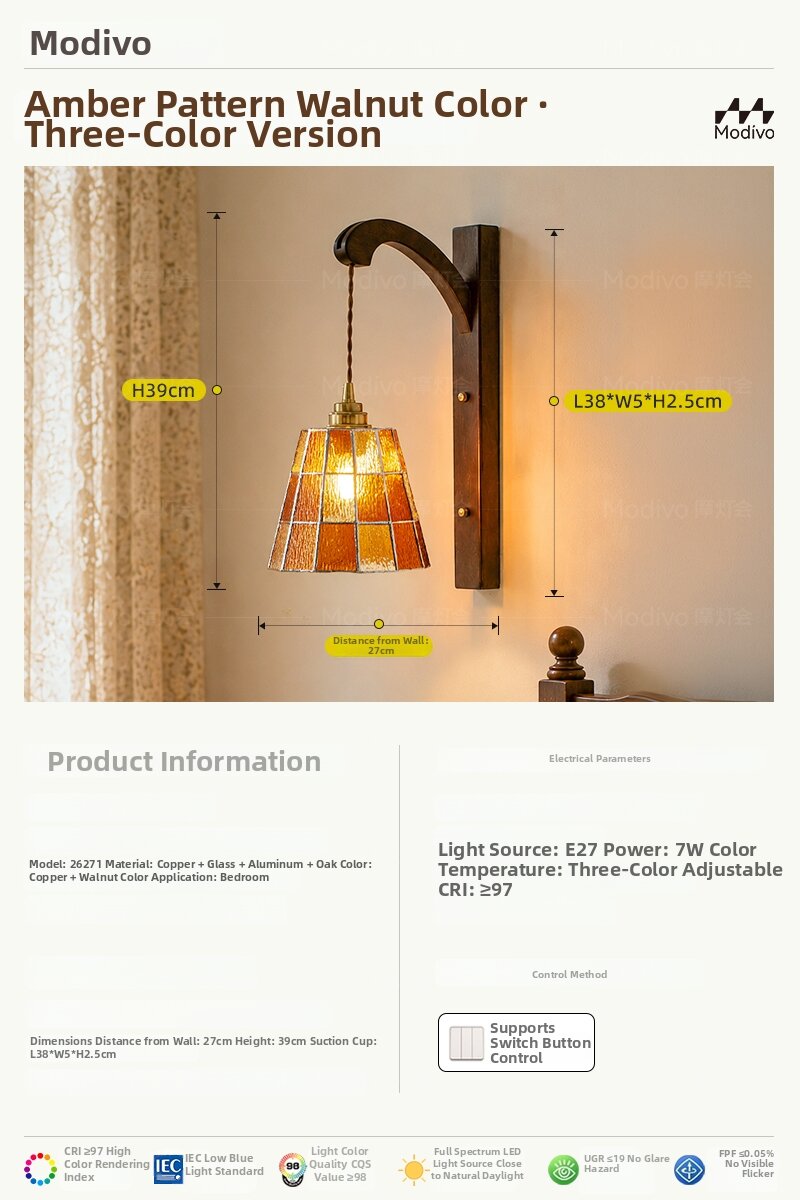 FANCY LAMP CLUB | Vintage and Unique Wall Light with Butterfly Glass