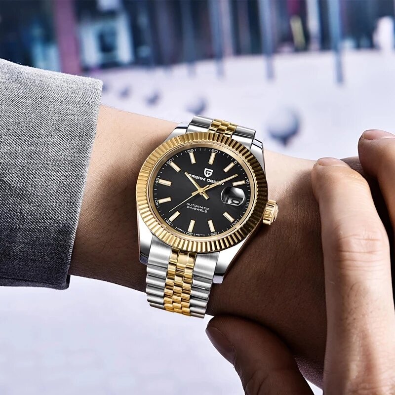 PAGANI DESIGN Man Mechanical Watch Top Brand Luxury Automatic Watch Stainless Steel 100m Waterproof Watch Men Clock Reloj Hombre. 