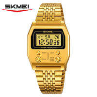 SKMEI 2460 Fashion Brand Mens Electronic Watch Multifunction Luminous Calendar Waterproof Steel Strap Sport Men Digital Watches