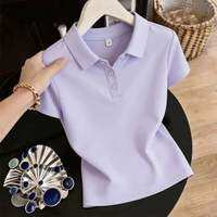 QIAOXIZI | Large Size Polo Shirt Women T-Shirt Summer New Slimming Stylish