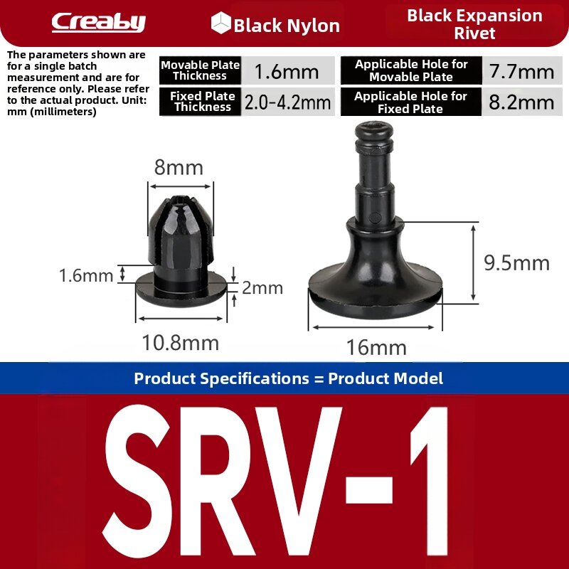 Creaby | Nylon Snap Button Fastener Removable Male and Female Rivet Fastening