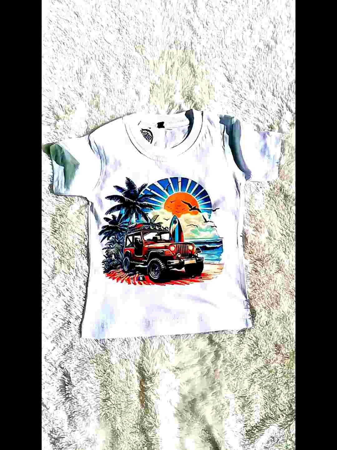 Atasan Baju Kaos Anak Jeep Offroad Usia 1-10 Tahun Unisex Laki-Laki Perempuan Bahan Combad 30s Sablon DTF