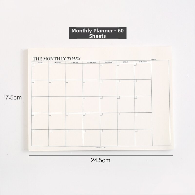 Daily Self-Discipline Study Plan Notebook Time Management Calendar 2025 Monthly Weekly Daily Tracker Journaling Planner