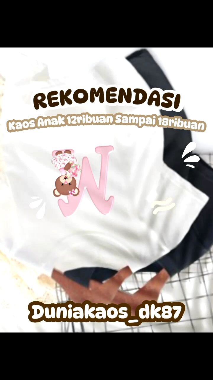 Kaos Anak Cewek Motif M Beruang Kaos Anak perempuan Lengan Pendek 2-12 Tahun