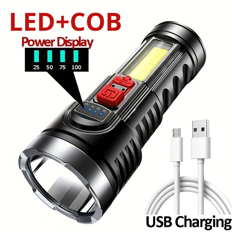 Powerful USB Flashlight Portable Rechargeable LED Camping Lamps Torch Waterproof Lanterns Fishing Hiking Light