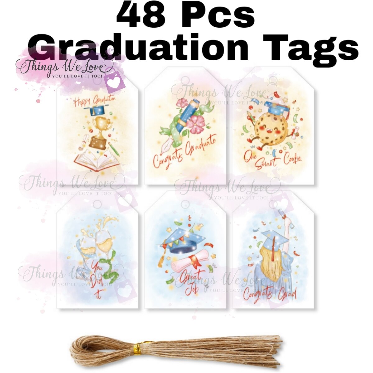 [SG-FREE SHIP] 48 Pcs Graduation Gift Tags Mini Hanging Card School Student Primary Secondary Schools University Polytechnic
