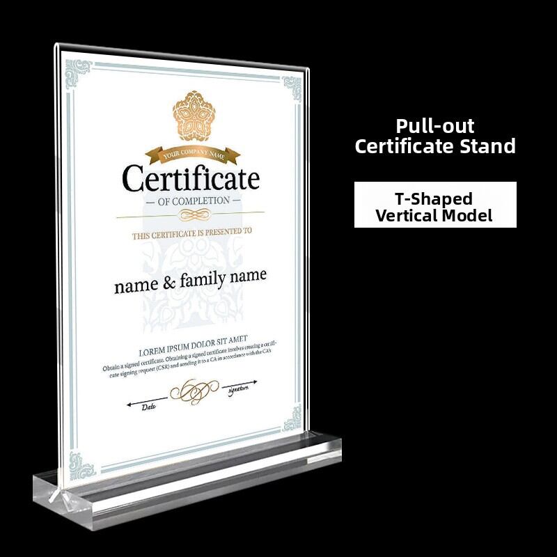Modern Acrylic Picture Frame Display Stand A4 Advertising Transparent Photo Frame Simple Honor Patent Certificate Frame