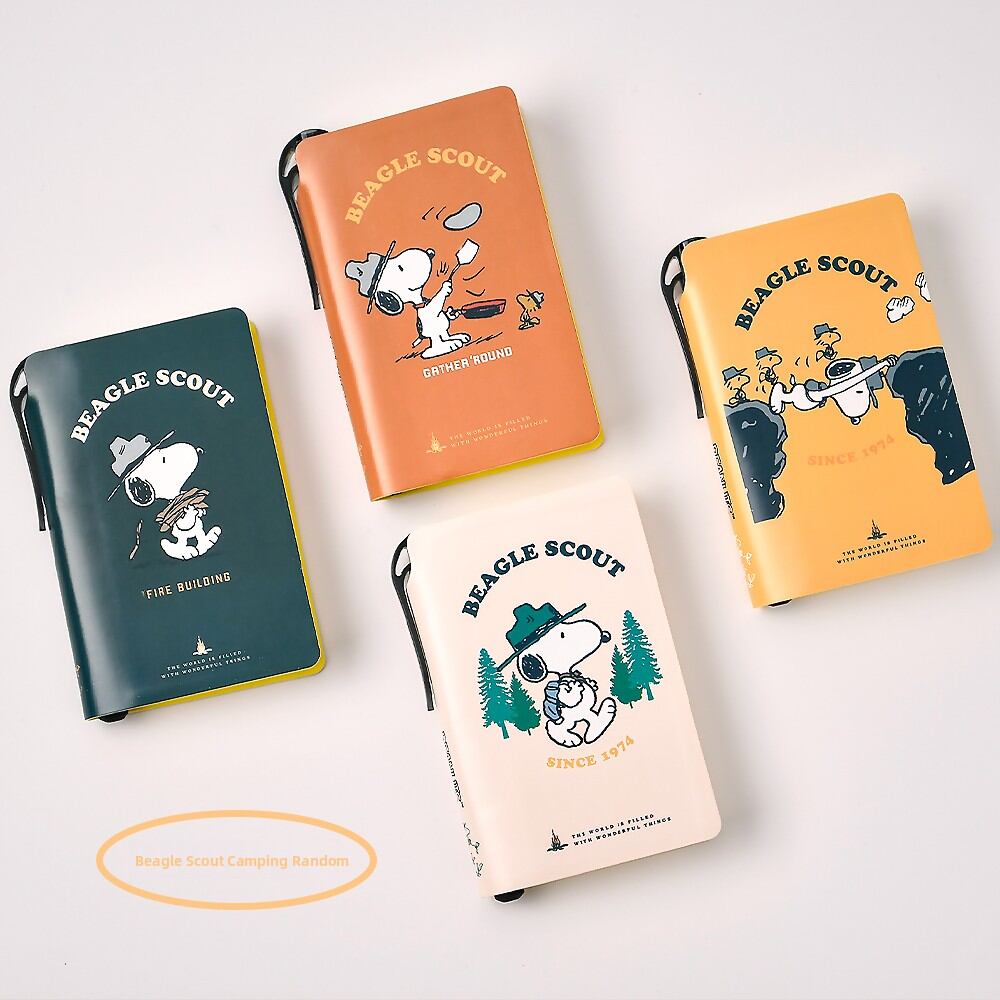 Snoopy Limited Edition Mini Notebook Pocket Size Adhesive Binding Homework Register Book Cute Japanese Style Grid Paper Notebook