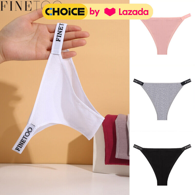 FINETOO กางเกงในเซ็กซี่กางเกงในสตรีสำหรับผู้หญิง,กางเกงในบิกินี่สีทึบมีสายรัดสำหรับผู้หญิง ราคา 30 บาท*ส่งฟรี
