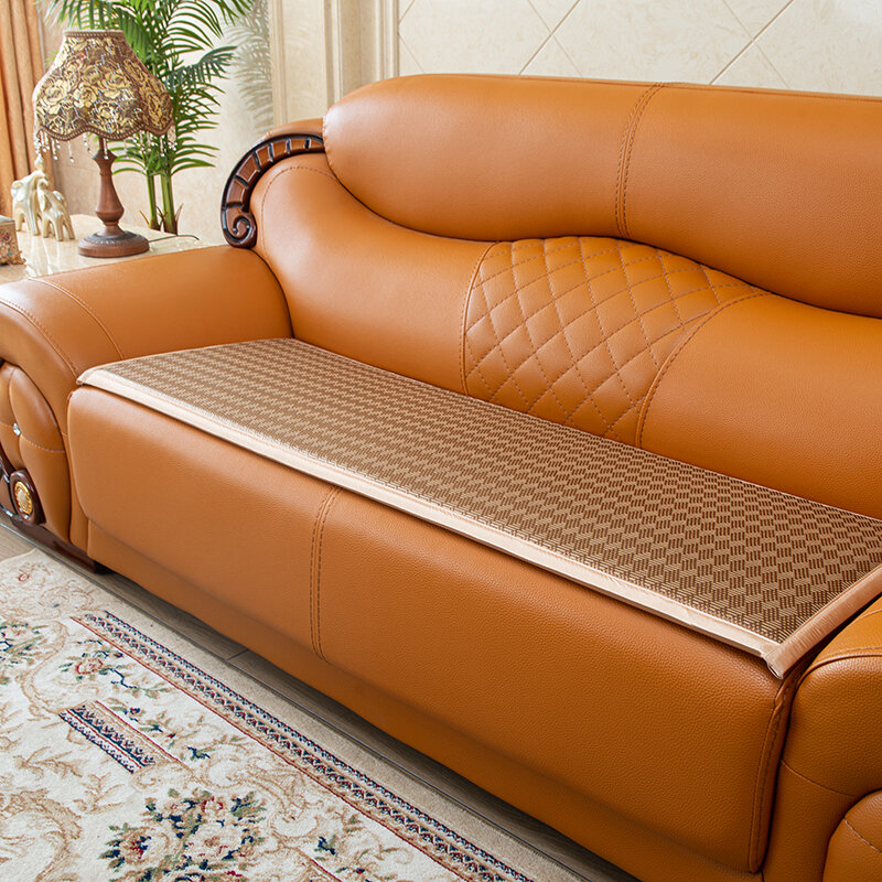 Thickened Summer Anti-Slip Sofa Cushion Redwood Chair Pad Sponge Ice Silk Herringbone Pattern Home Textile Sofa Pad