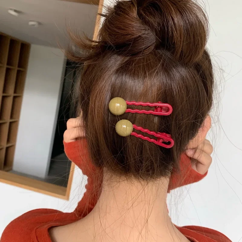 Ins Small Side Clip Girls' Hairpin Seamless Head Clip Bang Clip Korean Net Red Hair Accessories Headdress Simple Back Head