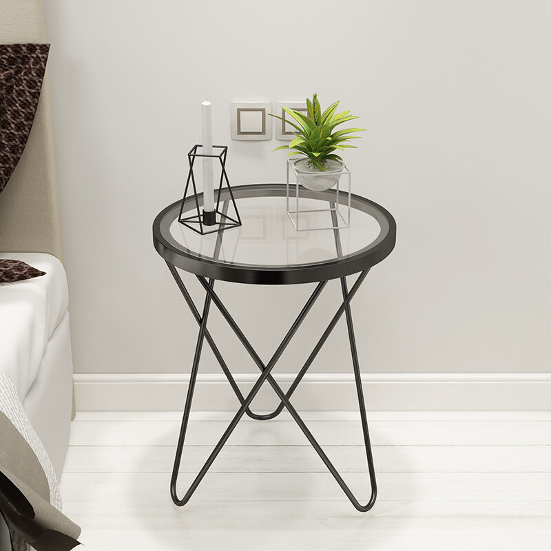 Nordic Living Room Sofa Side Table, Small Round Glass Side Table Uk