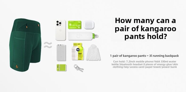 Marsupio da competizione FlipBelt Pantaloni a canguro 20 pantaloncini da corsa da uomo estivi a compressione stretta per maratona e allenamento fitness
