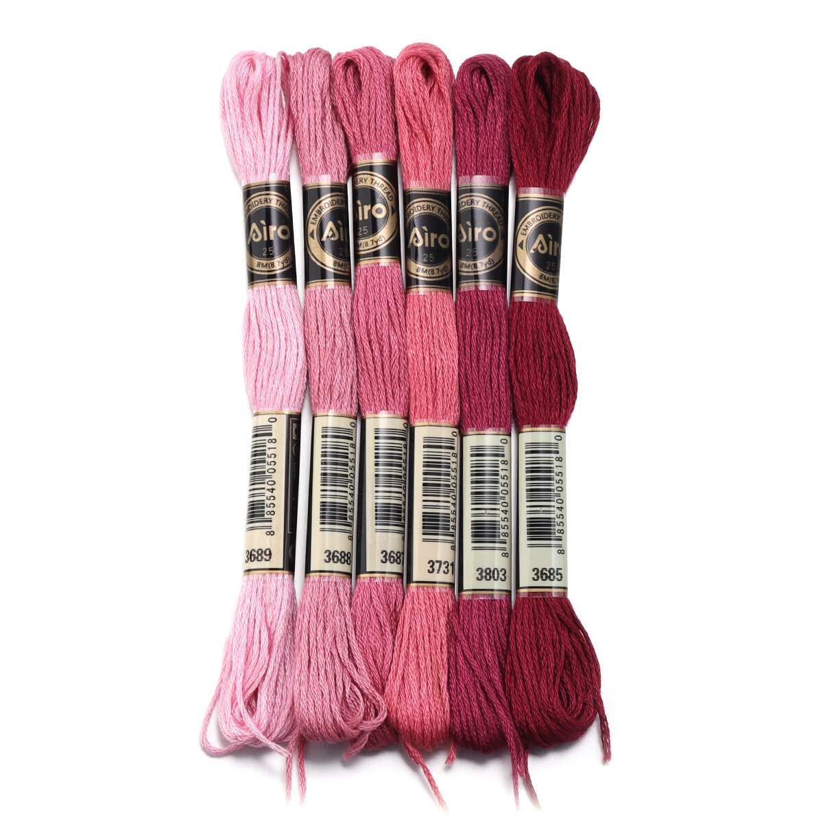6pcs/lot 48m Colorful Polyester Embroidery Thread Cross Stitch Thread Cords For DIY Handcrafts Sewing Skeins Suppplies