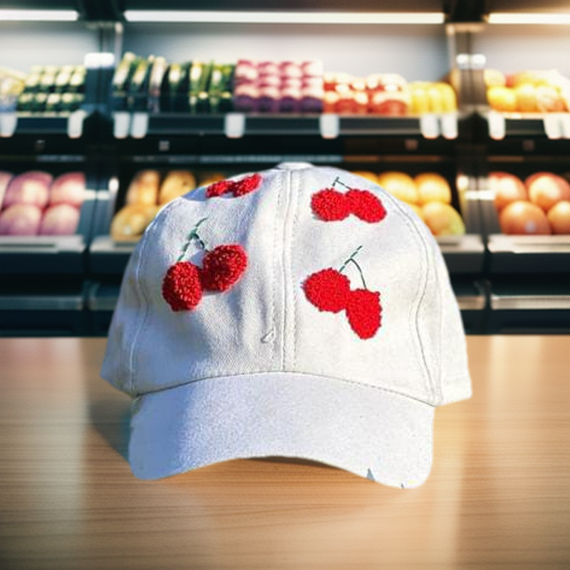 Pintresty Embroidered Cherry Cap for Girls. 