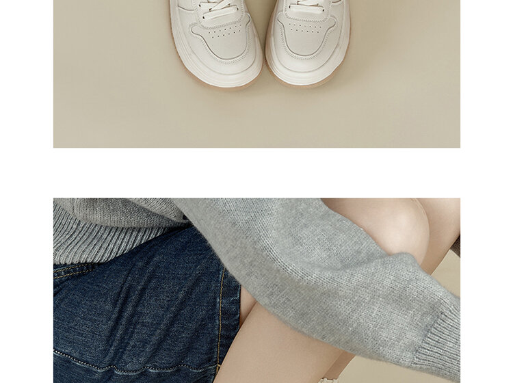 Daphne Trendy Thick Bottom Casual White Shoes Spring 2025 Women's Versatile Comfortable Heightening Fashionable Flat Shoes · v12